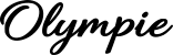 Site-Logo saying Olympie in Calligraphic style